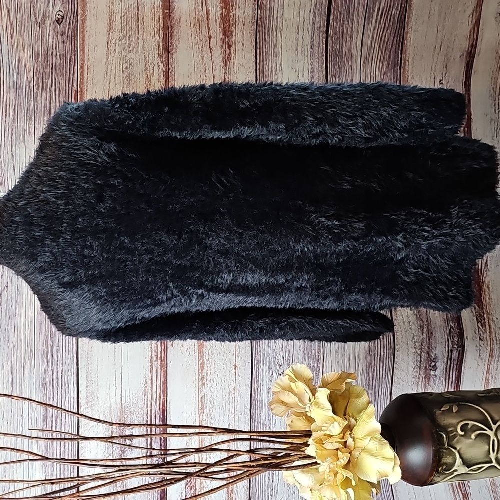 NEW FREE PEOPLE BLACK FURRY LONG SLEEVE OPEN FRONT CARDIGAN - Picture 5 of 13